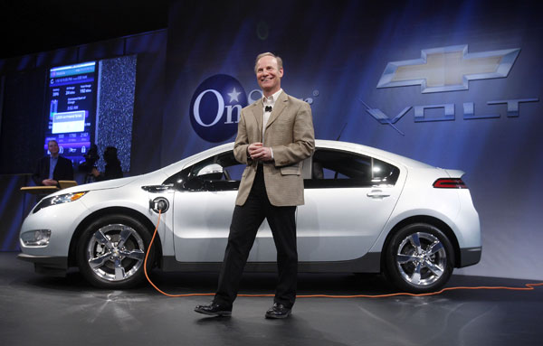 Walt Dorfstatter, Pr�sident d'OnStar, d�voile son application mobile pour la Chevrolet Volt � Las Vegas