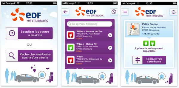 Une application iPhone permet aux utilisateurs de localiser les bornes disponibles.