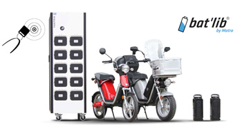 Matra d�voile sa station de charge Bat'Lib pour scooters �lectriques - Photo 1