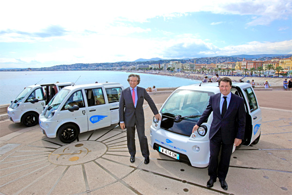 Edwin Khol, Pr�sident de Mia Electric, et Christian Estrosi, D�put�, Maire de Nice, Pr�sident de Nice C�te d�Azur.