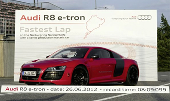 L�Audi R8 e-tron �tablit un record de tour sur la boucle du N�rburgring - Photo 1