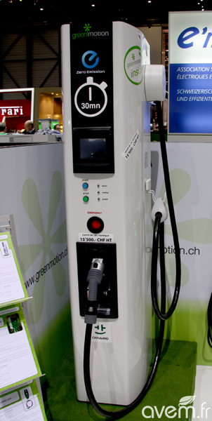 Green Motion fabrique sous licence la borne de charge rapide d�velopp�e par Nissan en y int�grant au passage sa propre technologie.