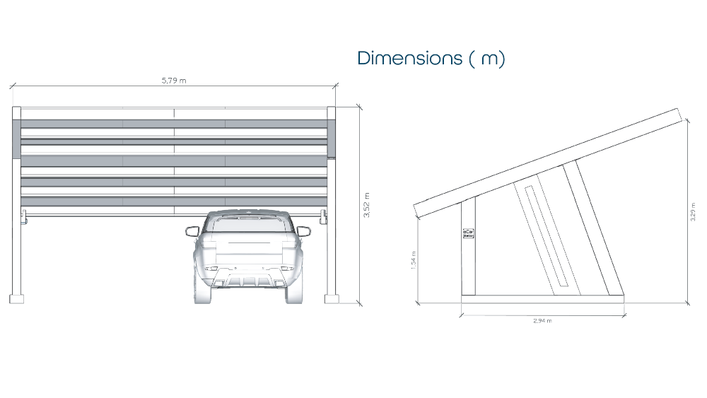 Dimensions carport solaire