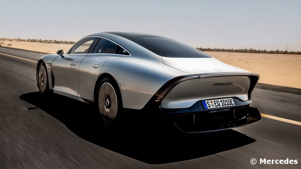 Le Mercedes Vision EQXX passe les 1000 km d’autonomie en plein désert