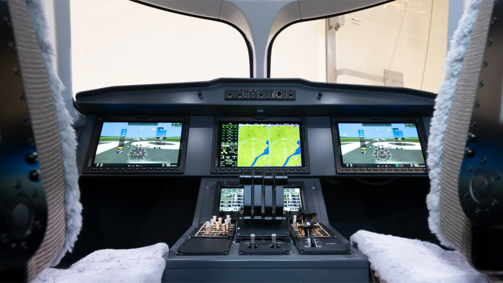 Cockpit de l'avion électrique démonstrateur X1 de Heart Aerospace